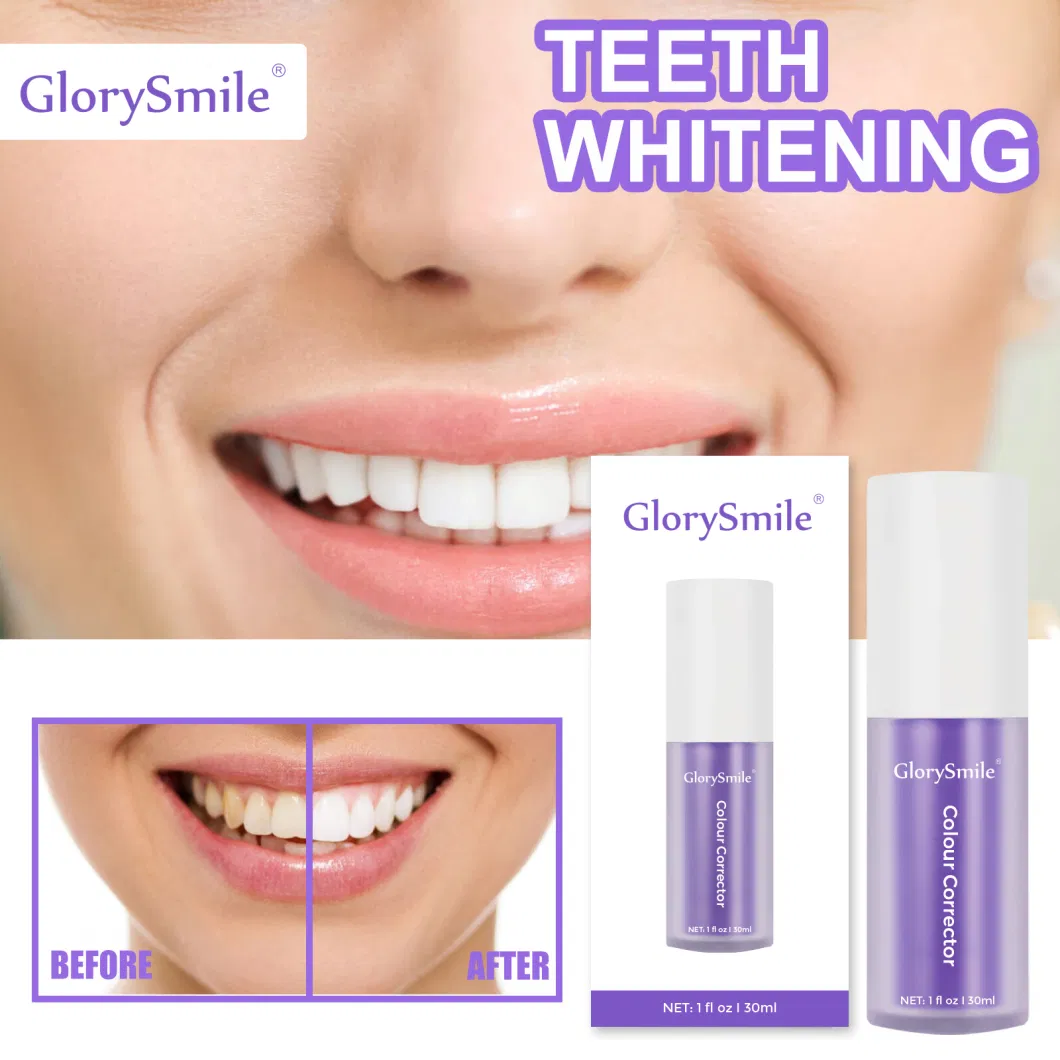 V34 Color Corrector New Arrival Teeth Whitening Professional Brighten Teeth Purple Toothpaste Teeth Remove Stain Formula Teeth Whitening