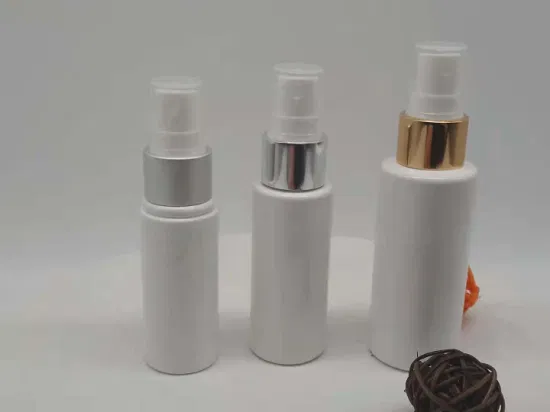 Micro Spray de parfum tout en plastique, pompe à vis 20/410, demi-couvercle, pompe de pulvérisation blanche