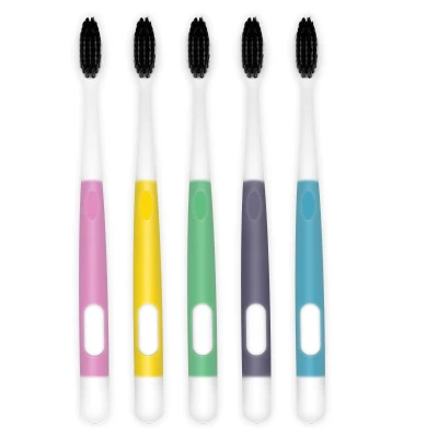 Brosse à dents de nettoyage buccal pour adultes, cheveux blancs, soins en soie douce, brosse à dents au charbon de bambou